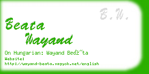 beata wayand business card